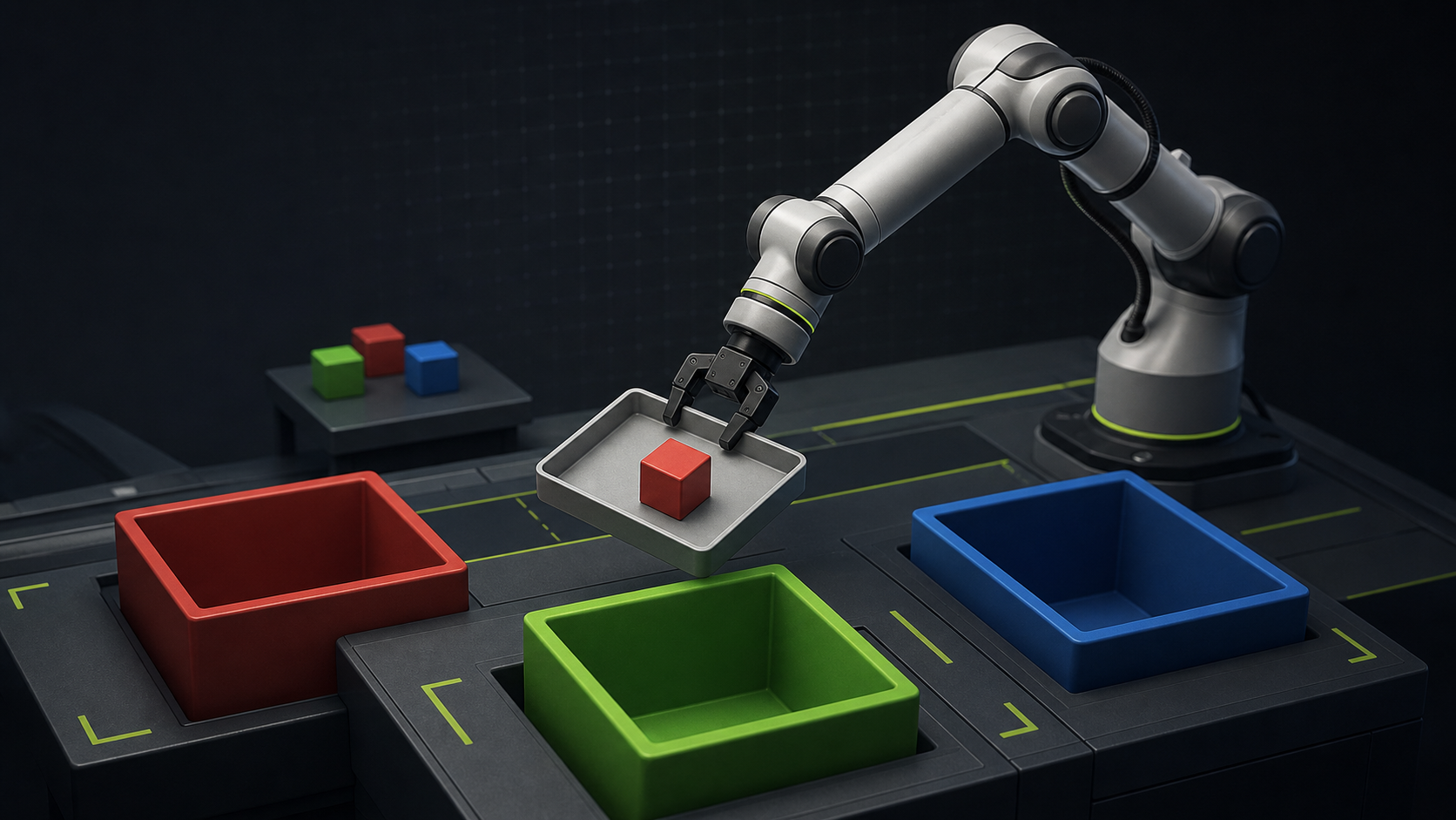 Behavior cloning bin-sorting robot simulation