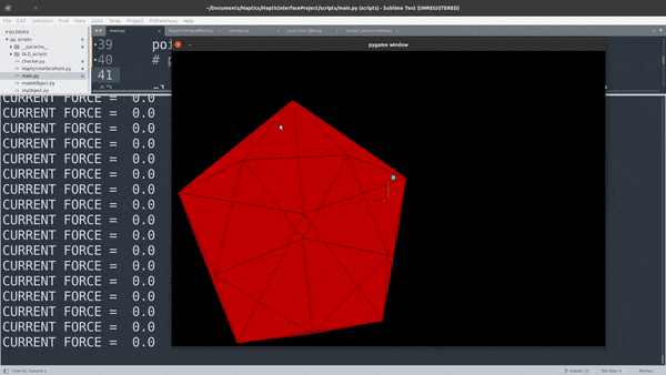 Constraint-based haptic interaction simulation screenshot